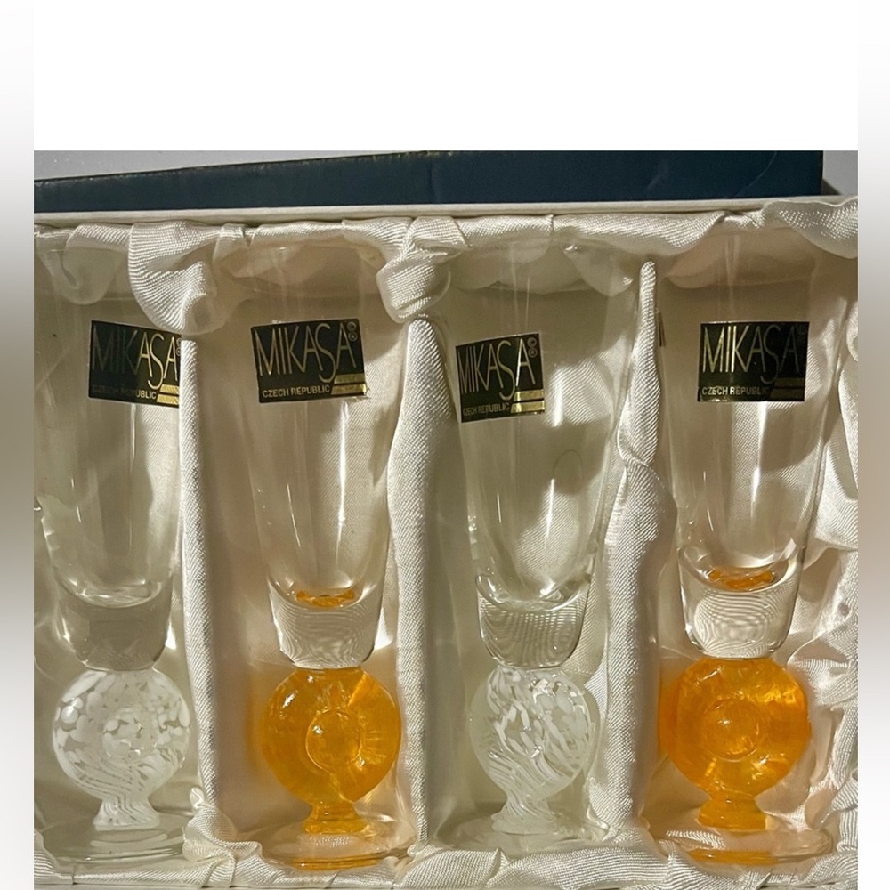 vintage mikasa brilliant medley cordial glasses NIOB